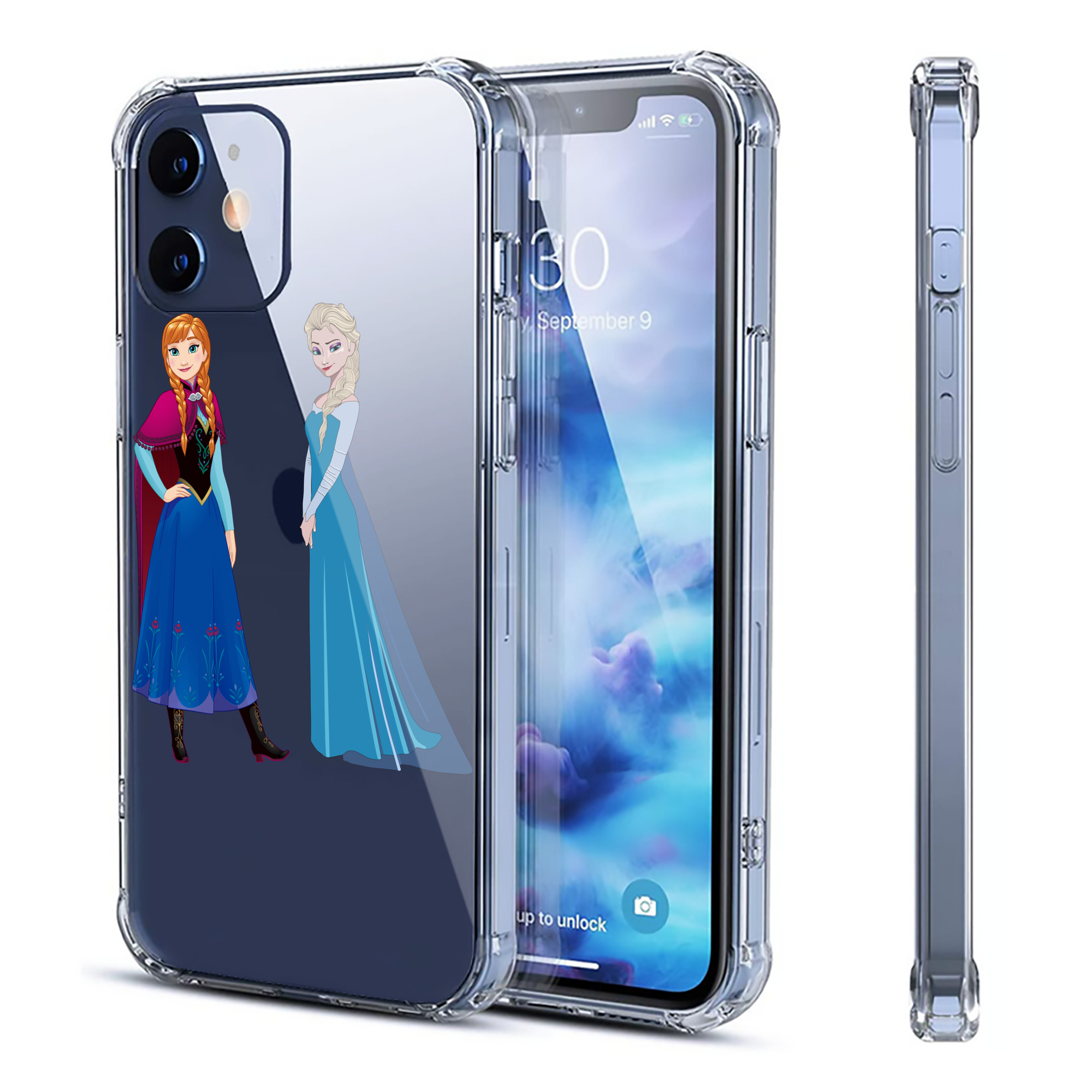 （画像用） アナと雪の女王 アンナ エルサ Frozen Anna Elsa 【iPhone 12シリーズ対応】透明スマホケース（クリアソフトケース）
